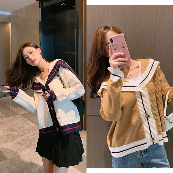 autumn and winter 2020 net red navy collar cardigan women's loose spring coat sweatersweater sweater and autumn lazystyle knitted coat, White;black
autumn and winter 2020 net red navy collar cardigan women's loose spring coat sweatersweater sweater and autumn lazystyle knitted coat, White;black