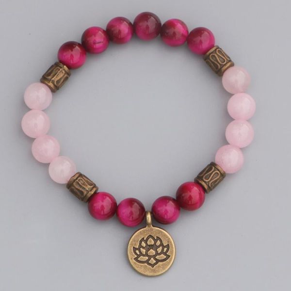 edothalia natural rose quart & tiger eye bead bracelet women lotus charm yoga bracelet, Golden;silver
edothalia natural rose quart & tiger eye bead bracelet women lotus charm yoga bracelet, Golden;silver
