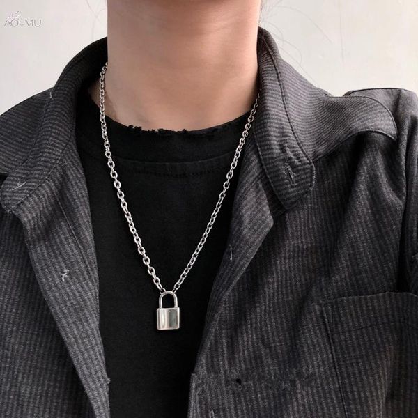 pendant necklaces aomu vintage metal gold/silver color lock necklace statement long chain for women men jewelry
pendant necklaces aomu vintage metal gold/silver color lock necklace statement long chain for women men jewelry