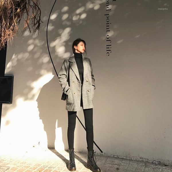 women clothes coat suit 2020 autumn and winter new casual loose blazer one-breasted woolen coat korean fashion clothing1, Black
women clothes coat suit 2020 autumn and winter new casual loose blazer one-breasted woolen coat korean fashion clothing1, Black