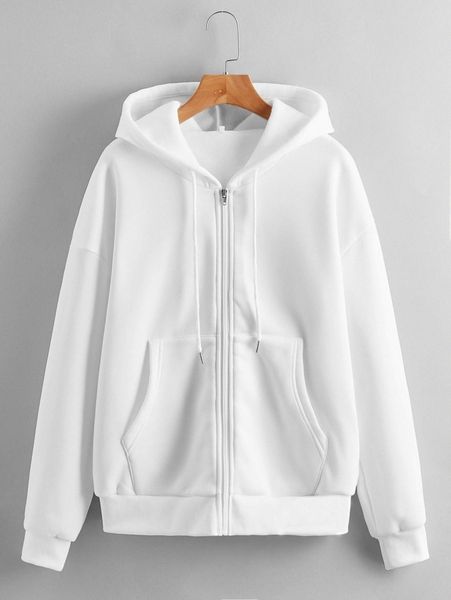 solid zip up drawstring drop shoulder thermal lined hoodie s8lz#, White;black
solid zip up drawstring drop shoulder thermal lined hoodie s8lz#, White;black