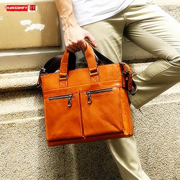 new genuine leather men's handbag business men briefcases 14 inch document lapbag male shoulder messenger bags fashion soft
new genuine leather men's handbag business men briefcases 14 inch document lapbag male shoulder messenger bags fashion soft