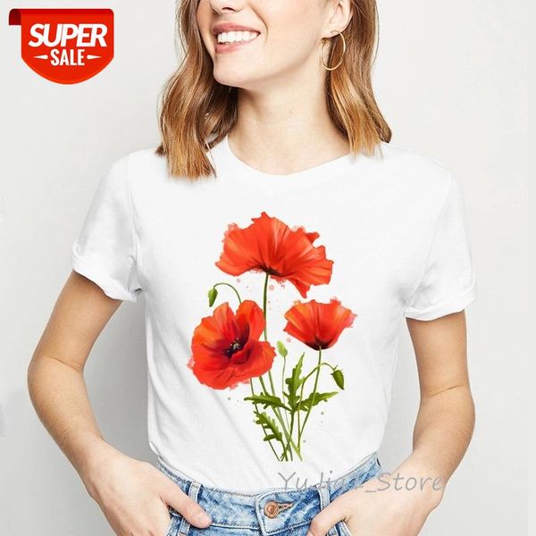 Watercolor Red poppies Flowers printed white T Shirt Summer Hipster Women T Shirts Casual Tops Cute short t-shirts for girl #jr9R
Watercolor Red poppies Flowers printed white T Shirt Summer Hipster Women T Shirts Casual Tops Cute short t-shirts for girl #jr9R