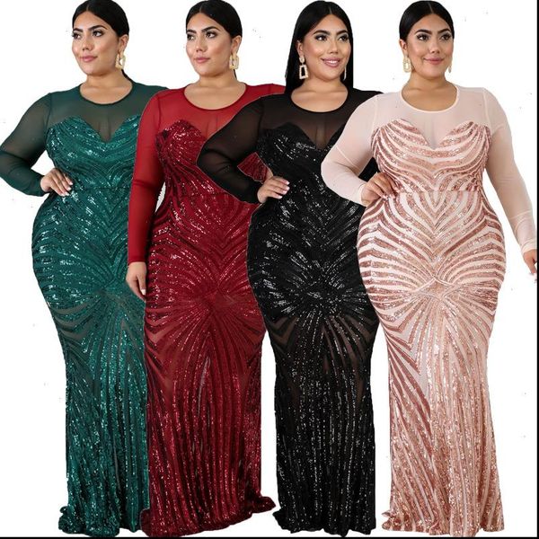 women plus size elegant dresses sparkly mesh long sleeve mermaid sequin dress party gowns female wholesale dropshipping, Black;gray
women plus size elegant dresses sparkly mesh long sleeve mermaid sequin dress party gowns female wholesale dropshipping, Black;gray