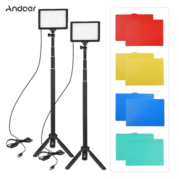 andoer 2pcs usb led video light kit pgraphy lighting 3200k-5600k 120pcs beads 14-level dimmable with 148cm/58in tripod stand
andoer 2pcs usb led video light kit pgraphy lighting 3200k-5600k 120pcs beads 14-level dimmable with 148cm/58in tripod stand