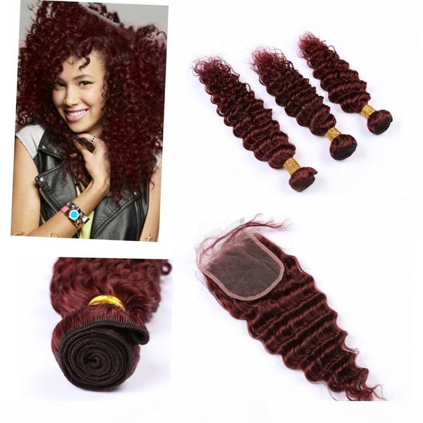indian deep wave hair bundles with closure 4" * 4" #99j virgin hair bundles with closure, Black;brown
indian deep wave hair bundles with closure 4" * 4" #99j virgin hair bundles with closure, Black;brown