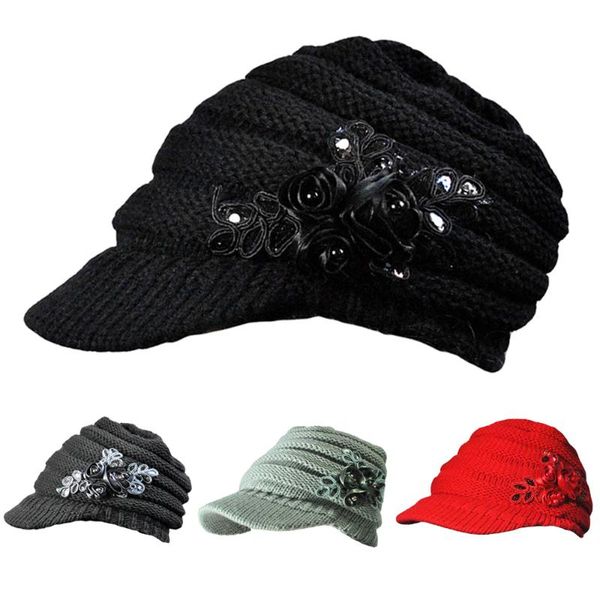 women ladies winter warm hat brim sequin knitted wool hats ladies beret cap hatbd0311, Blue;gray
women ladies winter warm hat brim sequin knitted wool hats ladies beret cap hatbd0311, Blue;gray