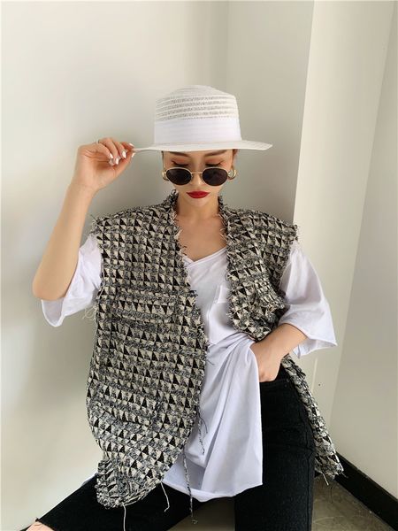 2020 spring new design women fashion houndtooth sleeveless vests jacket outwear casual brand waistcoat gilet femme, Black;white
2020 spring new design women fashion houndtooth sleeveless vests jacket outwear casual brand waistcoat gilet femme, Black;white