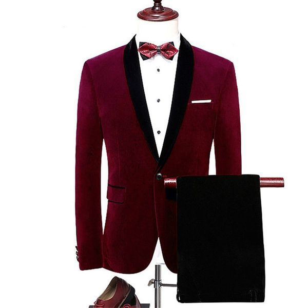 red velvet wedding men suits 2- piece solid formal men suit peak lapel groom wedding one button handsome suits for men, Black;gray
red velvet wedding men suits 2- piece solid formal men suit peak lapel groom wedding one button handsome suits for men, Black;gray