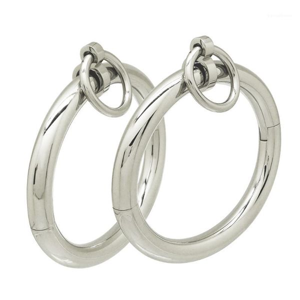 bangle polished shining stainless steel lockable wrist ankle cuffs slave bracelet with removable o ring restraints set1, Black
bangle polished shining stainless steel lockable wrist ankle cuffs slave bracelet with removable o ring restraints set1, Black