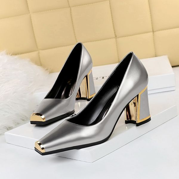 2020 and fashions thick shingly thin metal toe high heels single women's shoes xyca, Black
2020 and fashions thick shingly thin metal toe high heels single women's shoes xyca, Black