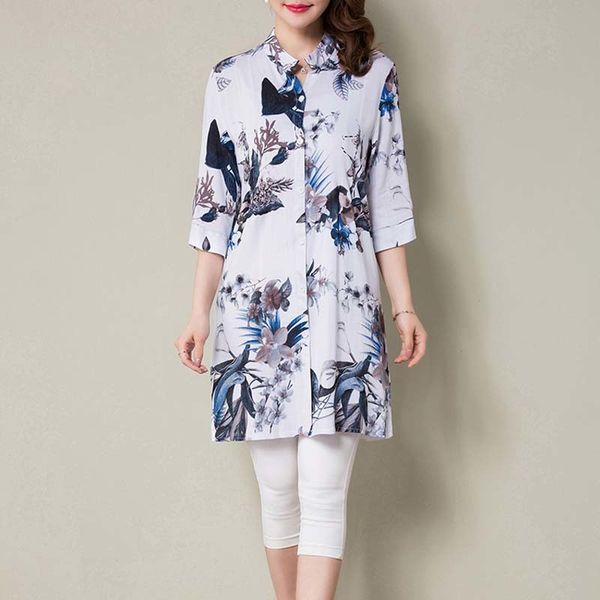 2021 new new women summer long blouses print vintage blouse shirt plus size women floral half sleeve blusas kimono 8jpw, White
2021 new new women summer long blouses print vintage blouse shirt plus size women floral half sleeve blusas kimono 8jpw, White