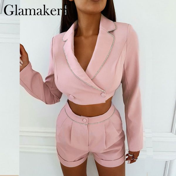 glamaker deep v neck blazer suits women purple crop and shorts two piece suit elegant ladies co ord set female outfits 201007, White
glamaker deep v neck blazer suits women purple crop and shorts two piece suit elegant ladies co ord set female outfits 201007, White