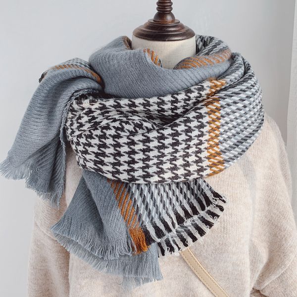 plaid classic scarves for women autumn and winter thousand bird check korean version ins fashion, new student tassel shawl, Blue;gray
plaid classic scarves for women autumn and winter thousand bird check korean version ins fashion, new student tassel shawl, Blue;gray
