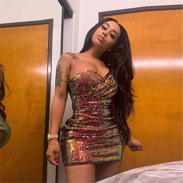 kgfigu summer bodycon dress women sequin bandage dress one shoulder gradient club mini party dress chrismas dresses, White
kgfigu summer bodycon dress women sequin bandage dress one shoulder gradient club mini party dress chrismas dresses, White
