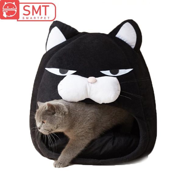 cat beds & furniture cute cartoo pet dog bed tent house kennel winter warm nest soft foldable puppy cave sleeping mat