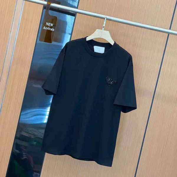 women's t-shirt pd family spring and summer triangle standard heavy industry nail bead versatile leisure fashion ins slim short sleeve, White
women's t-shirt pd family spring and summer triangle standard heavy industry nail bead versatile leisure fashion ins slim short sleeve, White