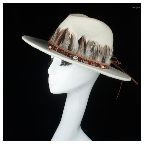 wide brim hats 100% wool authentic women white fedora hat with feather elegant lady winter outdoor travel fascinator trilby1, Blue;gray
wide brim hats 100% wool authentic women white fedora hat with feather elegant lady winter outdoor travel fascinator trilby1, Blue;gray