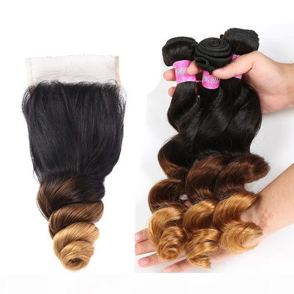 pre-colored raw peruvian virgin hair 3 4 bundles with closure 1b 4 30# ombre brown blonde loose wave human hair weaves with closure, Black;brown
pre-colored raw peruvian virgin hair 3 4 bundles with closure 1b 4 30# ombre brown blonde loose wave human hair weaves with closure, Black;brown