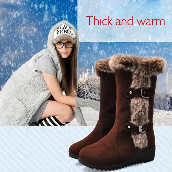 boots 2021 winter hair snow women medium tube flat heel thick soled anti-skid plush thickened warm women's boot, Black
boots 2021 winter hair snow women medium tube flat heel thick soled anti-skid plush thickened warm women's boot, Black
