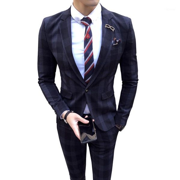 pants) 2018 spring casual striped plaid suit two-piece men's suit men's korean version of slim wedding dress1, White;black
pants) 2018 spring casual striped plaid suit two-piece men's suit men's korean version of slim wedding dress1, White;black