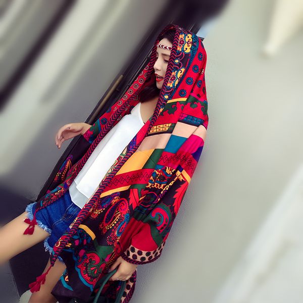 ethnic style scarf women vintage print shawl wrap large size pashmina foulard bandana spring summer beach cover up gift for girl t200407, Blue;gray
ethnic style scarf women vintage print shawl wrap large size pashmina foulard bandana spring summer beach cover up gift for girl t200407, Blue;gray