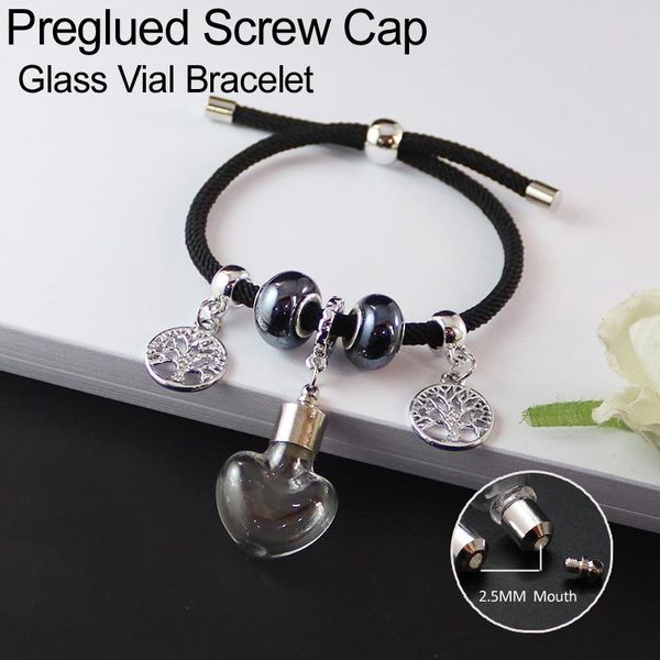 link, chain 1pc charm bracelets with glass ball screw caps perfume vial wishing bottle jewelry for women gift, Black
link, chain 1pc charm bracelets with glass ball screw caps perfume vial wishing bottle jewelry for women gift, Black