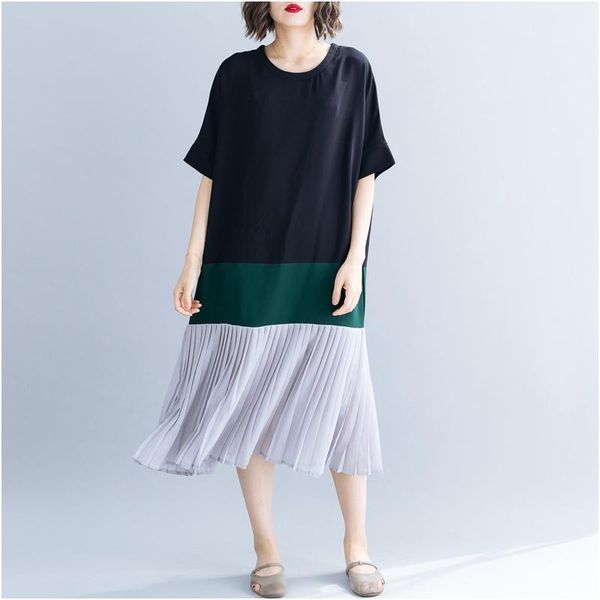 johnature women clothing casual new patchwork loose dresses for summer o-neck short sleeve pleated korean dresses 20191, Black;gray
johnature women clothing casual new patchwork loose dresses for summer o-neck short sleeve pleated korean dresses 20191, Black;gray