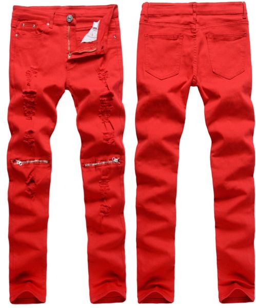 men ripped denim pants distressed freyed slim fit jeans destroyed zipper on knee stretch jean trousers, Blue
men ripped denim pants distressed freyed slim fit jeans destroyed zipper on knee stretch jean trousers, Blue