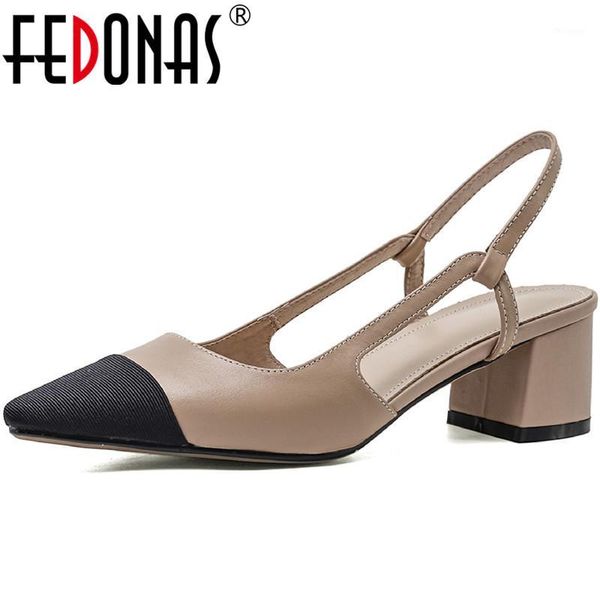 fedonas genuine leather pointed toe women's sandals back strap thick heels pumps 2020 summer autumn wedding working shoes woman1, Black
fedonas genuine leather pointed toe women's sandals back strap thick heels pumps 2020 summer autumn wedding working shoes woman1, Black