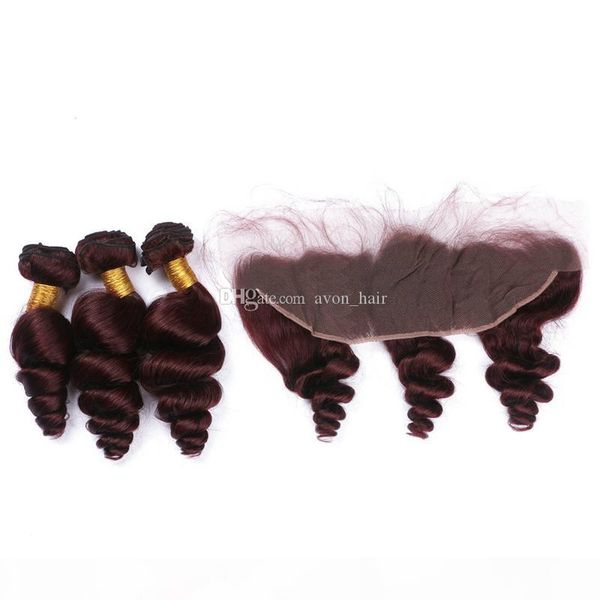 #99j 13x4 ear to ear lace frontal with loose wave hair bundles wine red loose wave hair extension with lace frontal, Black;brown
#99j 13x4 ear to ear lace frontal with loose wave hair bundles wine red loose wave hair extension with lace frontal, Black;brown