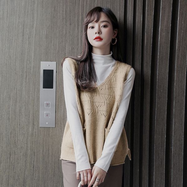 autumn 2020 korean loose sleeveless t-shirt shoulder v-neck pullover with sweater pullover vest vest for women suihu, White;black
autumn 2020 korean loose sleeveless t-shirt shoulder v-neck pullover with sweater pullover vest vest for women suihu, White;black