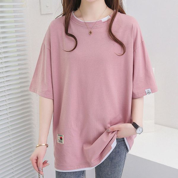 new designer tide t shirts solid color short sleeve loose oversize casual t-shirt cotton for men and women stitching fake two-piece, White
new designer tide t shirts solid color short sleeve loose oversize casual t-shirt cotton for men and women stitching fake two-piece, White