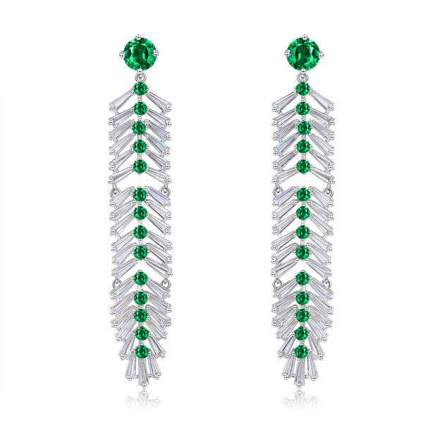 deelan green cubic zircon long earrings sparkling leaf shape drop women earrings lover jewelry for the wedding, Silver
deelan green cubic zircon long earrings sparkling leaf shape drop women earrings lover jewelry for the wedding, Silver