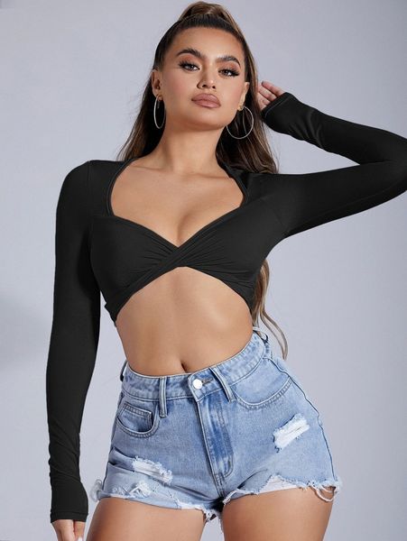 sxy twist front crop tee k5oz#, White