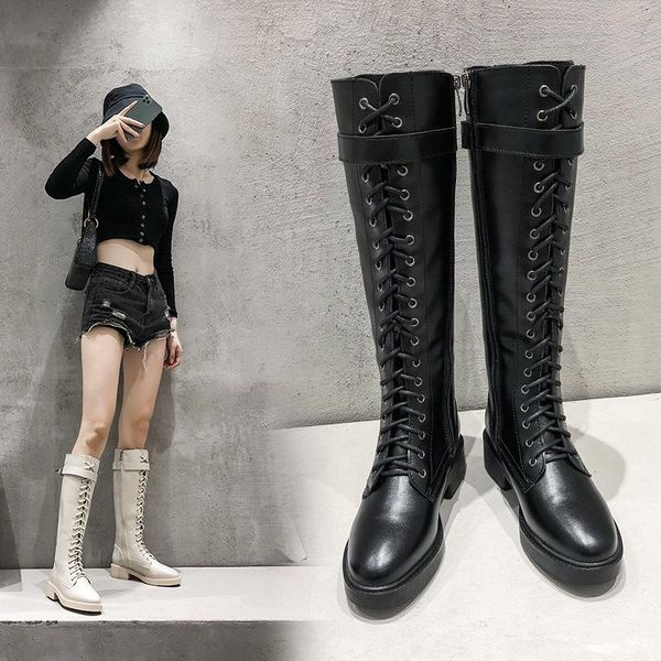 2020 winter women knee high boots british soft pu leather lace up cool motorcycle riding warm women long boots big size 43, Black
2020 winter women knee high boots british soft pu leather lace up cool motorcycle riding warm women long boots big size 43, Black
