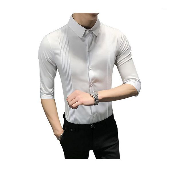 summer new slim korean version of the british style five-point sleeve shirt men's sleeves men's shirt slim business trendy inch1, White;black
summer new slim korean version of the british style five-point sleeve shirt men's sleeves men's shirt slim business trendy inch1, White;black