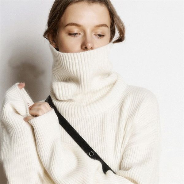 gigogou cashmere sweater women turtleneck pullovers solid korean lady jumper oversized winter wool knit christmas sweaters 201120, White;black
gigogou cashmere sweater women turtleneck pullovers solid korean lady jumper oversized winter wool knit christmas sweaters 201120, White;black