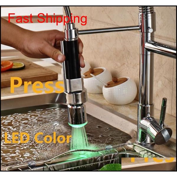 new chrome led pull down spring kitchen faucet swivel spout qylstp packing2010
new chrome led pull down spring kitchen faucet swivel spout qylstp packing2010