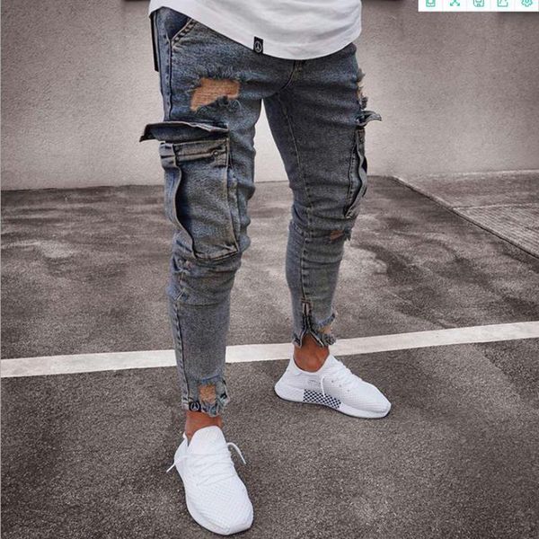 мужская мода high street jeans side beatwork повседневная джинсовые разорванные джинсы мужские много карманные брюки карандашей pantalones d, Blue
мужская мода high street jeans side beatwork повседневная джинсовые разорванные джинсы мужские много карманные брюки карандашей pantalones d, Blue