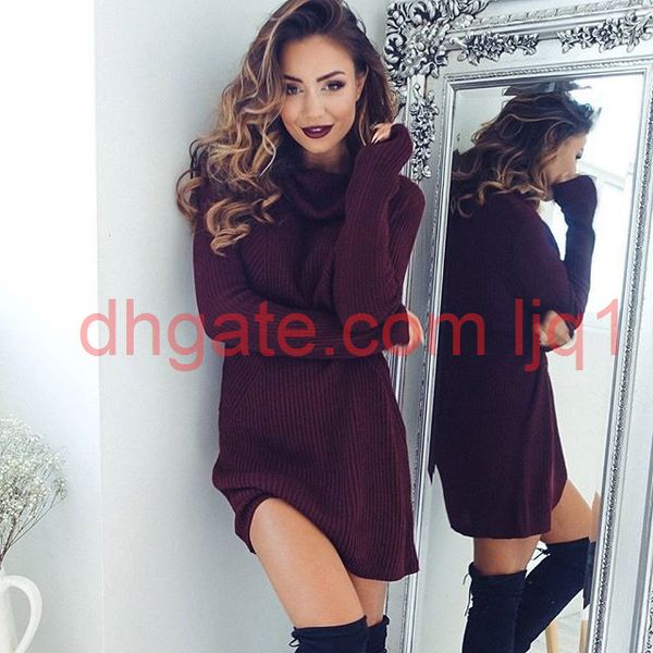 new women sweater dresses autumn winter long sleeve knitted turtleneck thick warm slim dresses vestido de festa, Black;gray
new women sweater dresses autumn winter long sleeve knitted turtleneck thick warm slim dresses vestido de festa, Black;gray
