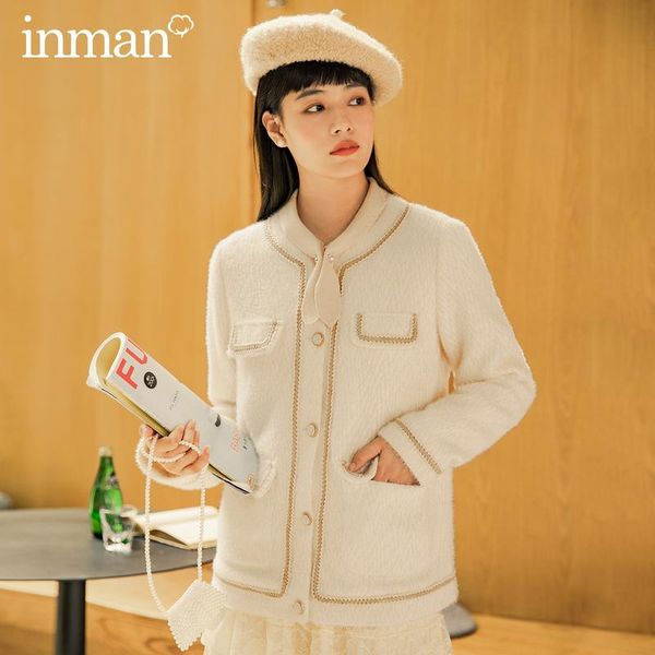 inman 2020 autumn winter new arrival woven twist jacquard contrast metal-button long-sleeve women's woolen coat, Black;brown
inman 2020 autumn winter new arrival woven twist jacquard contrast metal-button long-sleeve women's woolen coat, Black;brown