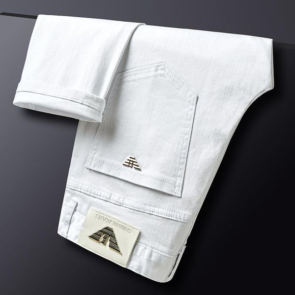men's jeans summer cotton white men denim trousers soft mens pants fashion business classic style male, Blue
men's jeans summer cotton white men denim trousers soft mens pants fashion business classic style male, Blue