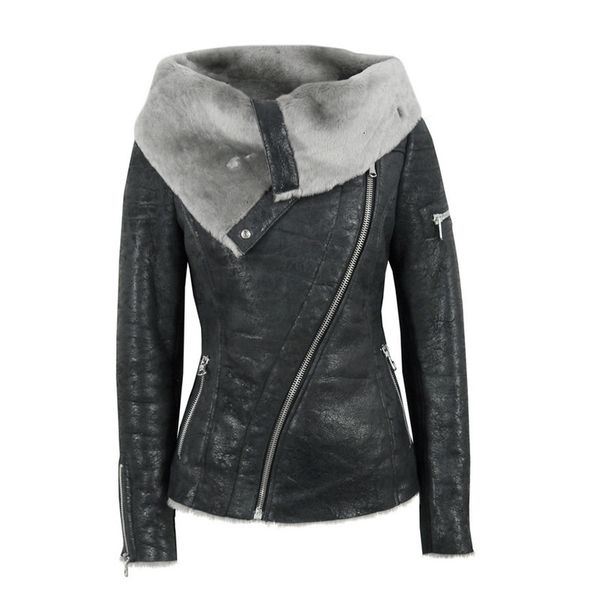 2021 new winter for women in plutonium of the leather irregular collar slim fly streetwear jacket outwear 0eo6, Black
2021 new winter for women in plutonium of the leather irregular collar slim fly streetwear jacket outwear 0eo6, Black
