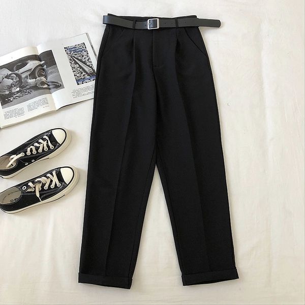 neploe black suit harem pants women korean sashes pockets office ladies pants ankle trousers high waist slim solid pantalon 201119, Black;white
neploe black suit harem pants women korean sashes pockets office ladies pants ankle trousers high waist slim solid pantalon 201119, Black;white