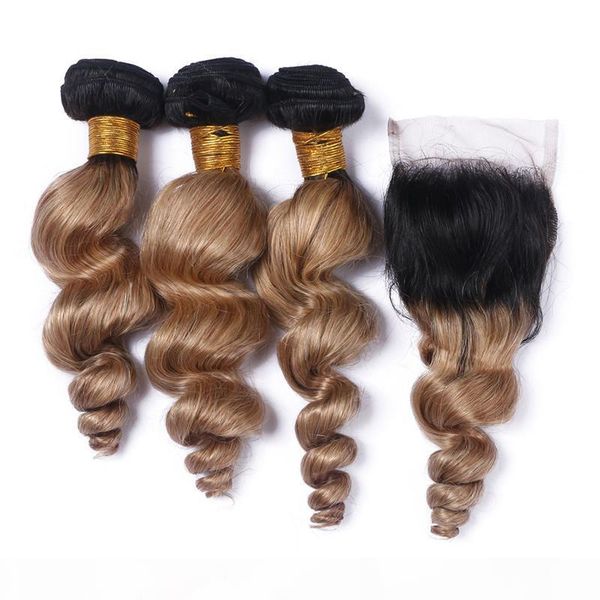 #1b 27 honey blonde ombre brazilian human hair wefts with closure two tone ombre human hair 3bundles with loose wave 4x4 lace closure, Black
#1b 27 honey blonde ombre brazilian human hair wefts with closure two tone ombre human hair 3bundles with loose wave 4x4 lace closure, Black