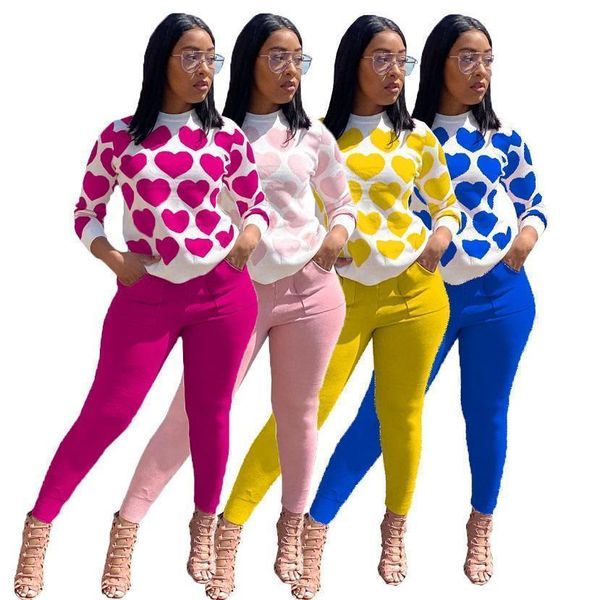 women 2 piece set clothing heart printed long sleeve slim pants outfits jogging streetwear suits plus size casual fall winter sportwear, Gray
women 2 piece set clothing heart printed long sleeve slim pants outfits jogging streetwear suits plus size casual fall winter sportwear, Gray
