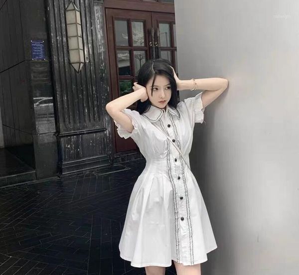 summer wear 2020 new women's dress cool style slimming age white doll collar dress super andromeda1, Black
summer wear 2020 new women's dress cool style slimming age white doll collar dress super andromeda1, Black