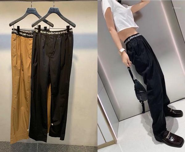 aaw086 solid color letter logo ribbon casual elastic waist sports wide leg pants pants women a21, Black;white
aaw086 solid color letter logo ribbon casual elastic waist sports wide leg pants pants women a21, Black;white