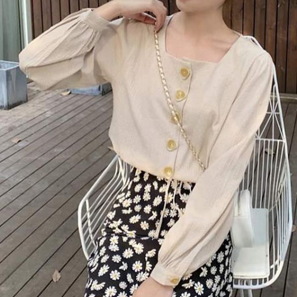 women's blouses & shirts square neck vintage blouse women korean style long sleeve solid short retro puff button autumn shirt 2021, White
women's blouses & shirts square neck vintage blouse women korean style long sleeve solid short retro puff button autumn shirt 2021, White